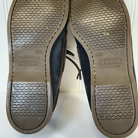 SEBAGO Portland Men's Navy/ Leather  Docksides Casual Boat Shoes Loafers Sz 8.5? - Picture 6 of 10